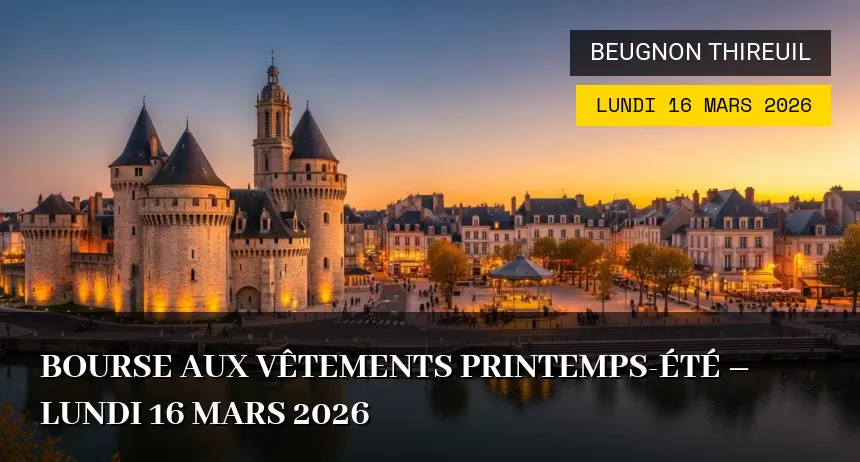 Affiche de l'événement : Bourse aux Vêtements Printemps-Été – Lundi 16 Mars 2026