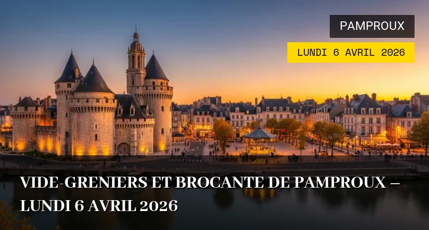 Affiche de l'événement : Vide-greniers et Brocante de Pamproux – Lundi 6 Avril 2026