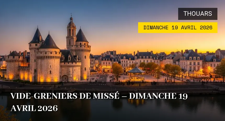 Affiche de l'événement : Vide-greniers de Missé – Dimanche 19 Avril 2026