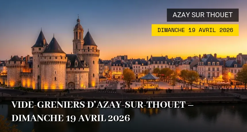 Affiche de l'événement : Vide-greniers d&rsquo;Azay-sur-Thouet – Dimanche 19 Avril 2026
