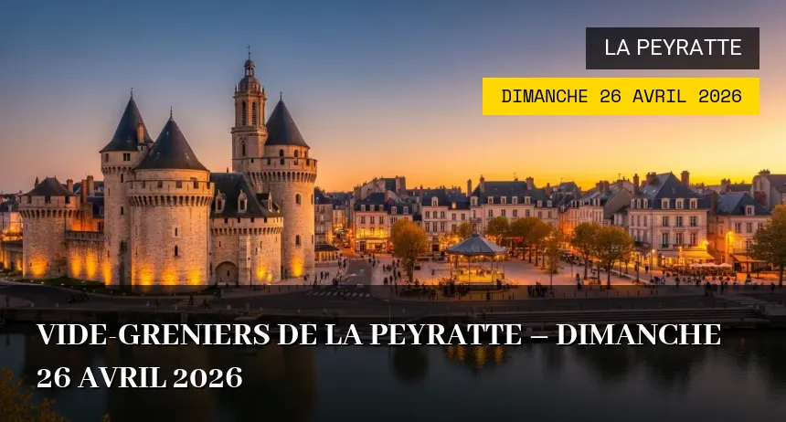 Affiche de l'événement : Vide-greniers de La Peyratte – Dimanche 26 Avril 2026