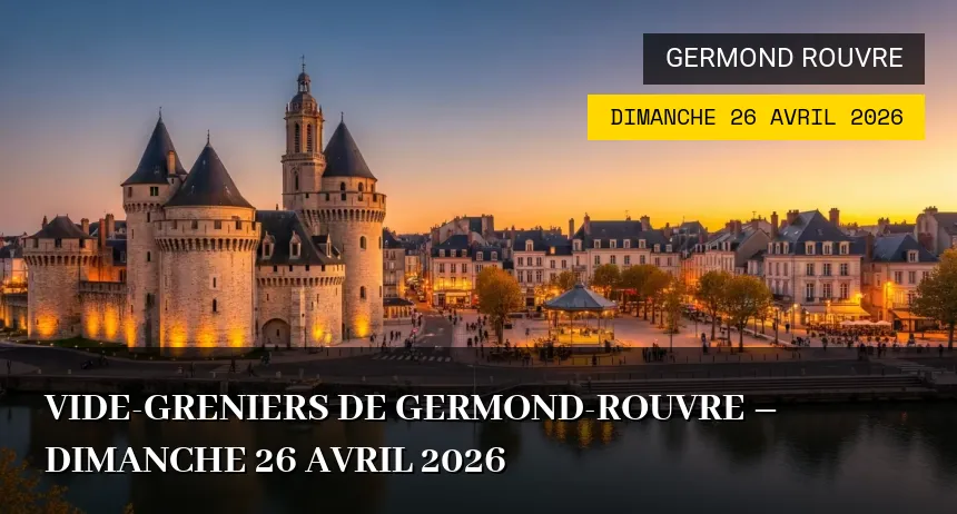 Affiche de l'événement : Vide-greniers de Germond-Rouvre – Dimanche 26 Avril 2026