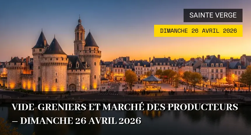 Affiche de l'événement : Vide-greniers et Marché des Producteurs – Dimanche 26 Avril 2026
