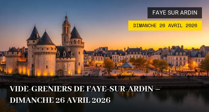 Affiche de l'événement : Vide-greniers de Faye-sur-Ardin – Dimanche 26 Avril 2026