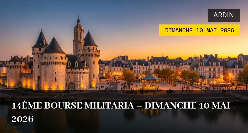 Affiche de l'événement : 14ème Bourse Militaria – Dimanche 10 Mai 2026