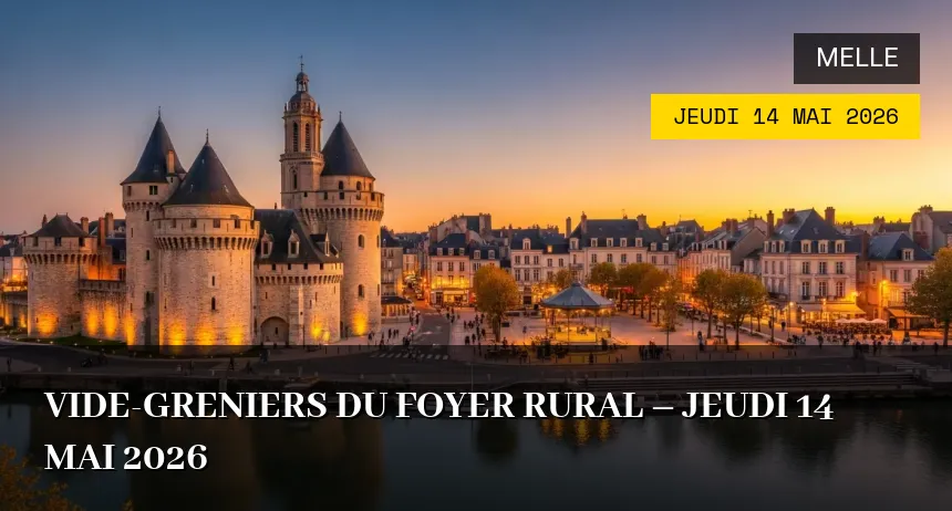 Affiche de l'événement : Vide-greniers du Foyer Rural – Jeudi 14 Mai 2026