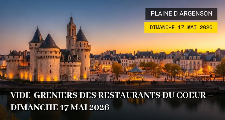 Affiche de l'événement : Vide-greniers des Restaurants du Coeur – Dimanche 17 Mai 2026