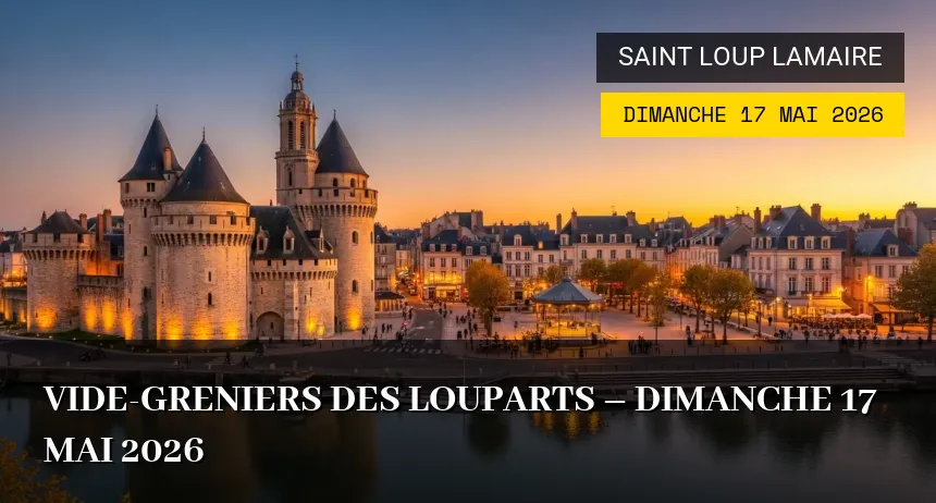 Affiche de l'événement : Vide-greniers des Louparts – Dimanche 17 Mai 2026