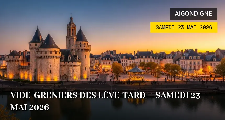 Affiche de l'événement : Vide-greniers des Lève-tard – Samedi 23 Mai 2026