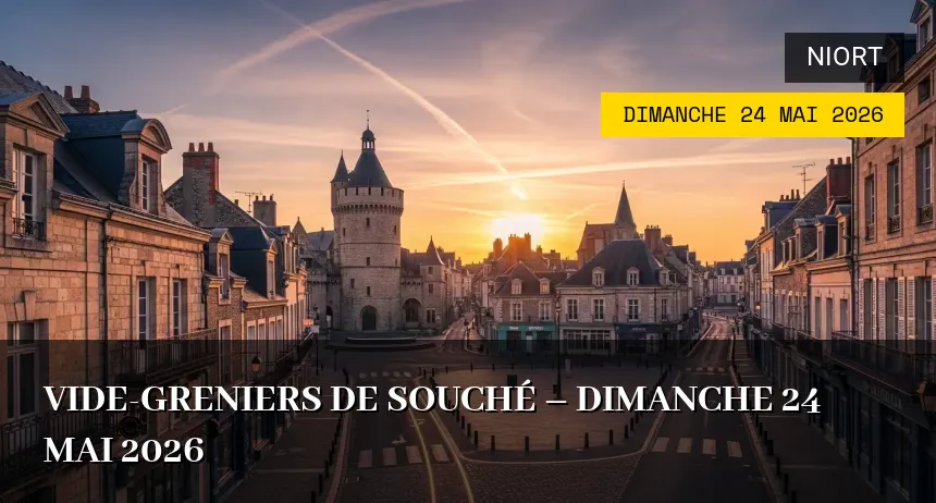 Affiche de l'événement : Vide-greniers de Souché – Dimanche 24 Mai 2026