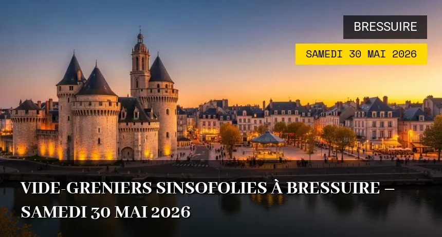 Affiche de l'événement : Vide-greniers Sinsofolies à Bressuire – Samedi 30 Mai 2026