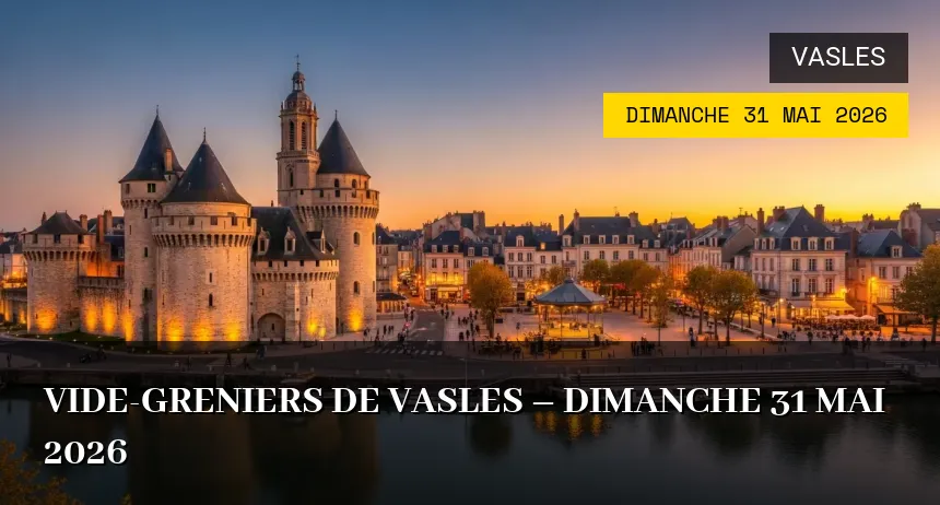 Affiche de l'événement : Vide-greniers de Vasles – Dimanche 31 Mai 2026