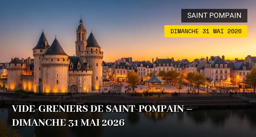 Affiche de l'événement : Vide-greniers de Saint-Pompain – Dimanche 31 Mai 2026
