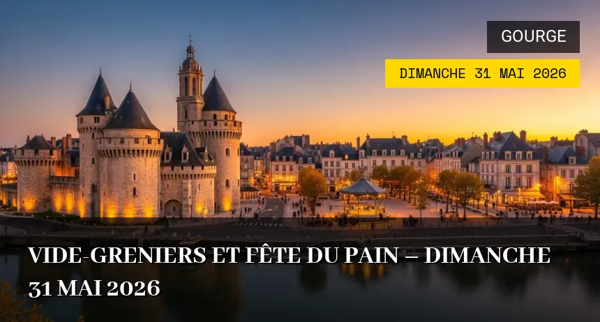 Affiche de l'événement : Vide-greniers et Fête du pain – Dimanche 31 Mai 2026