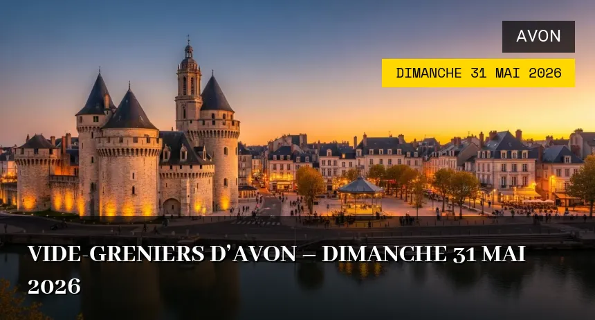 Affiche de l'événement : Vide-greniers d&rsquo;Avon – Dimanche 31 Mai 2026