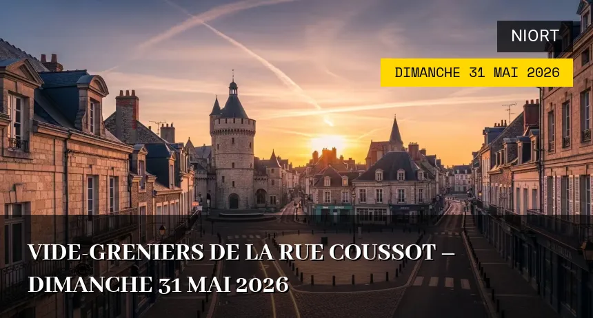 Affiche de l'événement : Vide-greniers de la Rue Coussot – Dimanche 31 Mai 2026