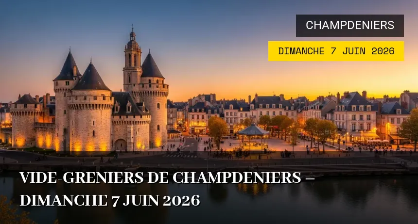 Affiche de l'événement : Vide-greniers de Champdeniers – Dimanche 7 Juin 2026