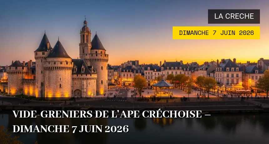 Affiche de l'événement : Vide-greniers de l&rsquo;APE Créchoise – Dimanche 7 Juin 2026