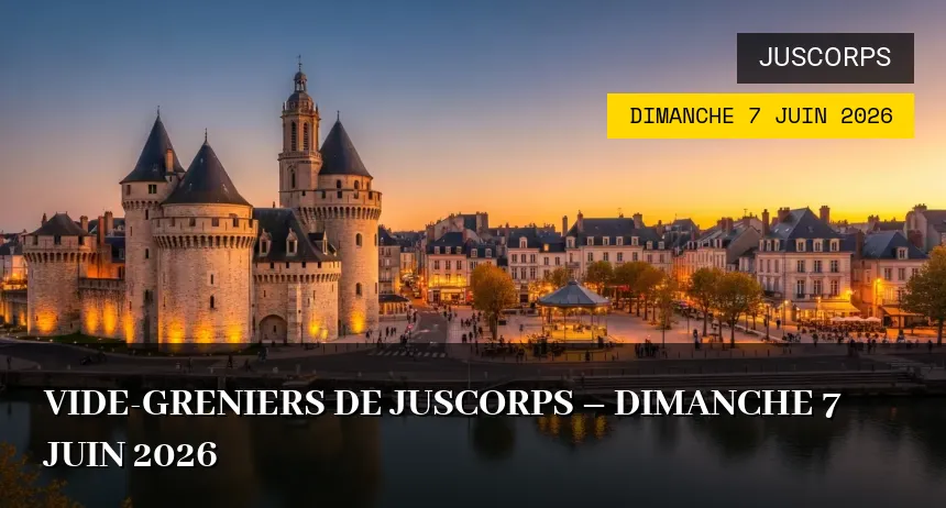 Affiche de l'événement : Vide-greniers de Juscorps – Dimanche 7 Juin 2026