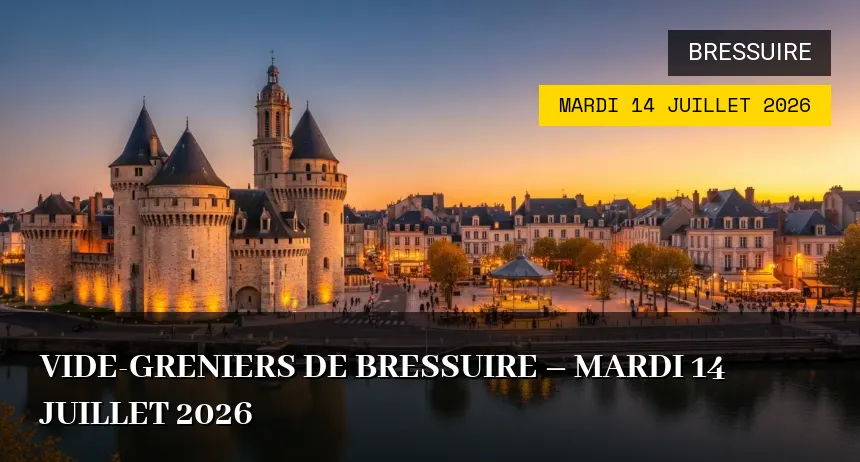 Affiche de l'événement : Vide-greniers de Bressuire – Mardi 14 Juillet 2026