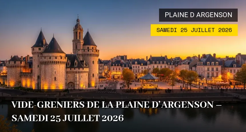 Affiche de l'événement : Vide-greniers de la Plaine d&rsquo;Argenson – Samedi 25 Juillet 2026