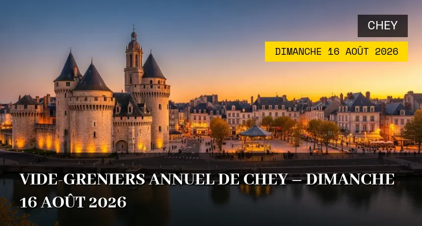 Affiche de l'événement : Vide-greniers annuel de Chey – Dimanche 16 Août 2026