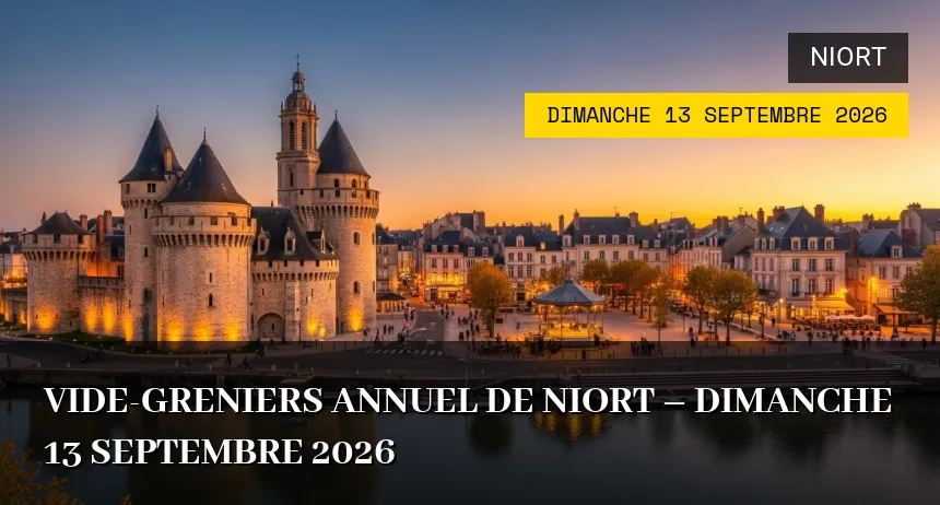 Affiche de l'événement : Vide-greniers annuel de Niort – Dimanche 13 Septembre 2026