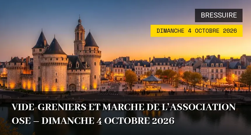 Affiche de l'événement : Vide-greniers et Marche de l&rsquo;Association OSE – Dimanche 4 Octobre 2026