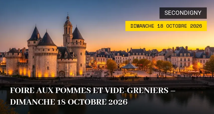 Affiche de l'événement : Foire aux Pommes et Vide-greniers – Dimanche 18 Octobre 2026