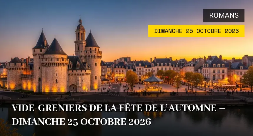 Affiche de l'événement : Vide-greniers de la Fête de l&rsquo;Automne – Dimanche 25 Octobre 2026