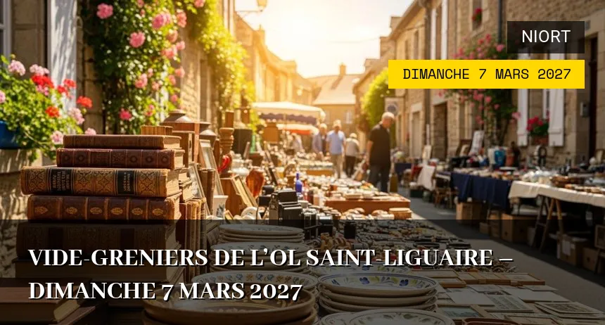 Affiche de l'événement : Vide-greniers de l&rsquo;OL Saint-Liguaire – Dimanche 7 Mars 2027
