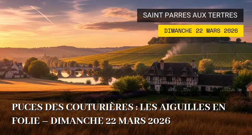 Affiche de l'événement : Puces des Couturières : Les Aiguilles en Folie – Dimanche 22 Mars 2026