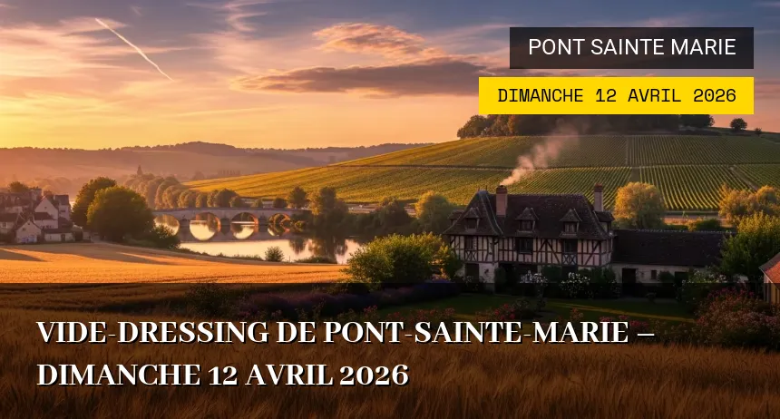 Affiche de l'événement : Vide-dressing de Pont-Sainte-Marie – Dimanche 12 Avril 2026