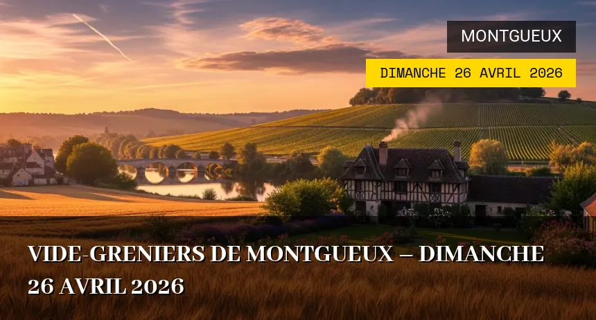 Affiche de l'événement : Vide-greniers de Montgueux – Dimanche 26 Avril 2026