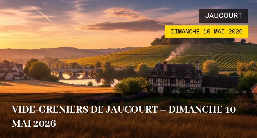 Affiche de l'événement : Vide-greniers de Jaucourt – Dimanche 10 Mai 2026