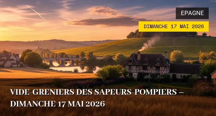 Affiche de l'événement : Vide-greniers des Sapeurs-Pompiers – Dimanche 17 Mai 2026