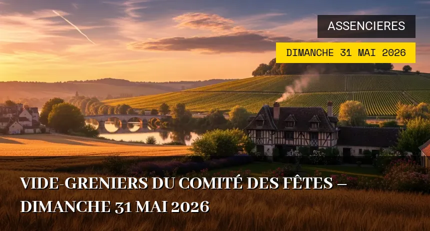 Affiche de l'événement : Vide-greniers du Comité des Fêtes – Dimanche 31 Mai 2026