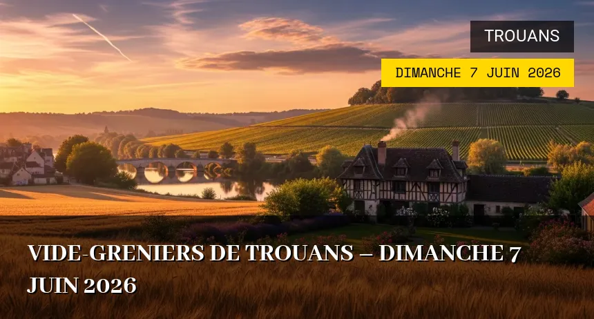 Affiche de l'événement : Vide-greniers de Trouans – Dimanche 7 Juin 2026