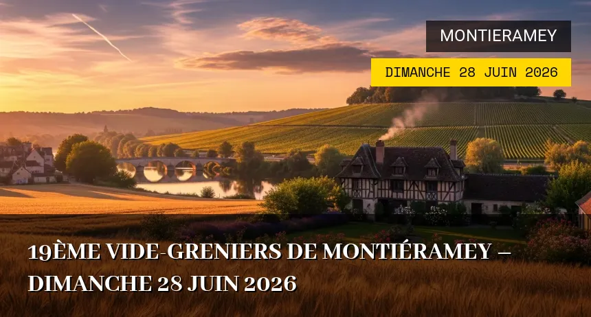 Affiche de l'événement : 19ème Vide-greniers de Montiéramey – Dimanche 28 Juin 2026