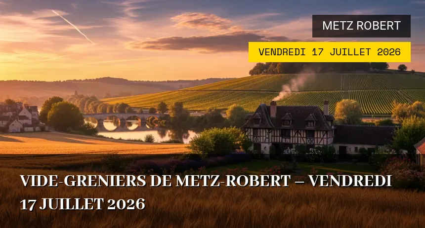 Affiche de l'événement : Vide-greniers de Metz-Robert – Vendredi 17 Juillet 2026