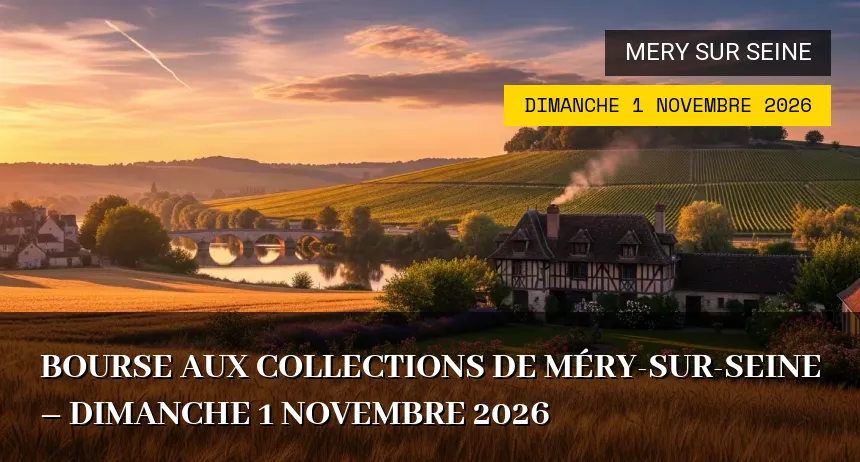 Affiche de l'événement : Bourse aux Collections de Méry-sur-Seine – Dimanche 1 Novembre 2026