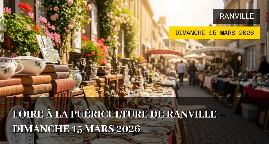 Affiche de l'événement : Foire à la puériculture de Ranville – Dimanche 15 Mars 2026