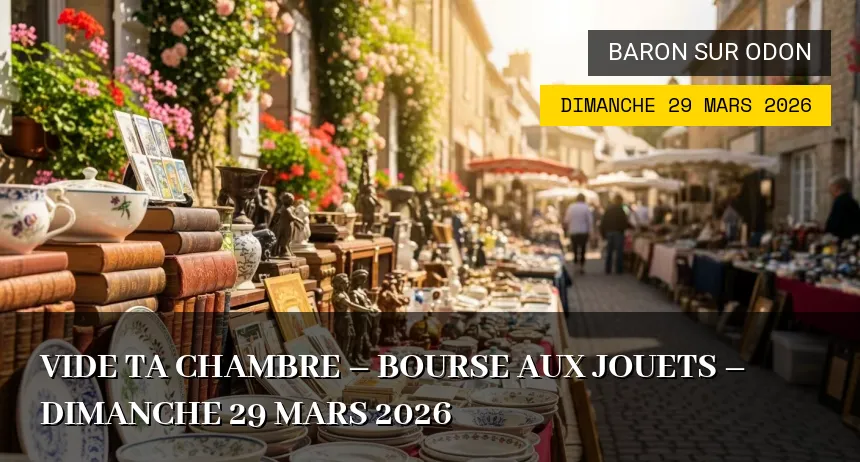 Affiche de l'événement : Vide ta chambre – Bourse aux jouets – Dimanche 29 Mars 2026