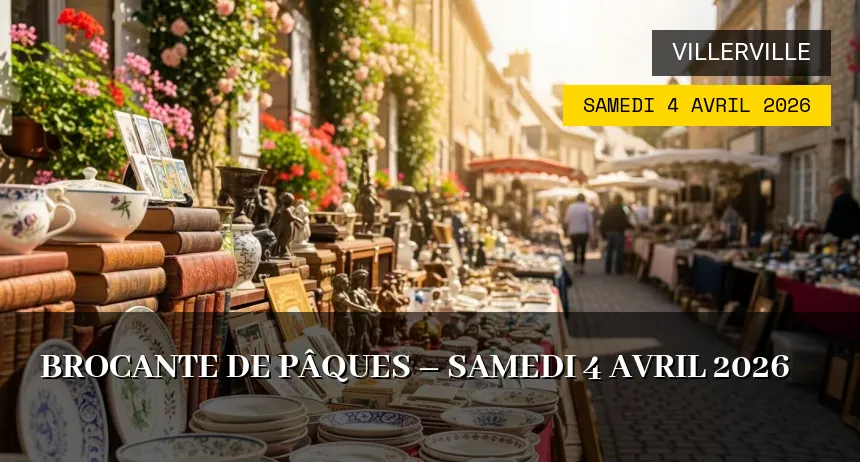 Affiche de l'événement : Brocante de Pâques – Samedi 4 Avril 2026
