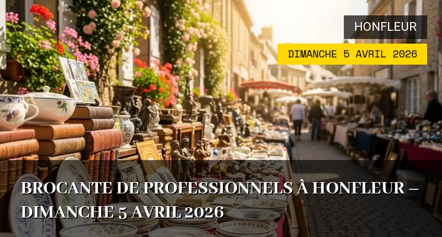 Affiche de l'événement : Brocante de Professionnels à Honfleur – Dimanche 5 Avril 2026