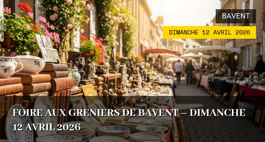 Affiche de l'événement : Foire aux Greniers de Bavent – Dimanche 12 Avril 2026