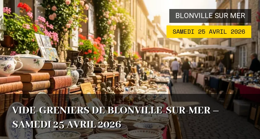 Affiche de l'événement : Vide-greniers de Blonville-sur-Mer – Samedi 25 Avril 2026