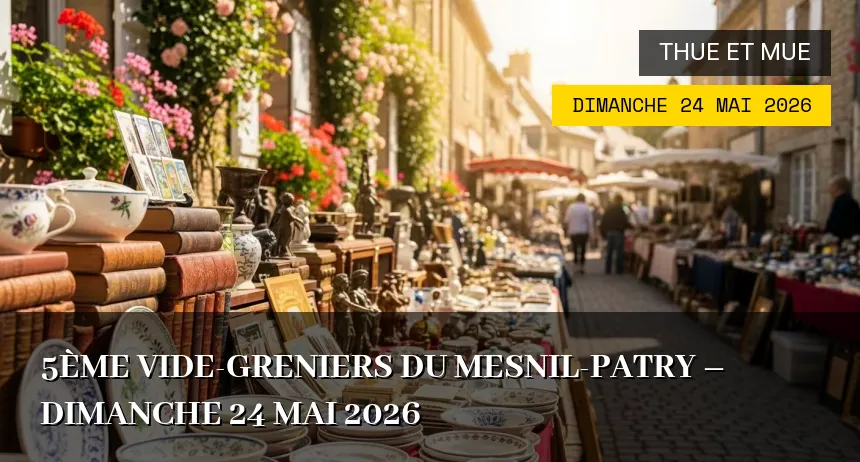 Affiche de l'événement : 5ème Vide-greniers du Mesnil-Patry – Dimanche 24 Mai 2026