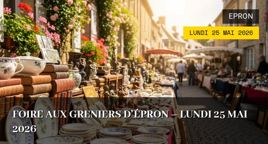 Affiche de l'événement : Foire aux greniers d&rsquo;Épron – Lundi 25 Mai 2026