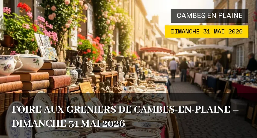 Affiche de l'événement : Foire aux greniers de Cambes-en-Plaine – Dimanche 31 Mai 2026
